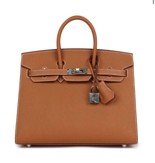 Hermès Birkin Sellier 25 Gold Epsom Palladium Hardware