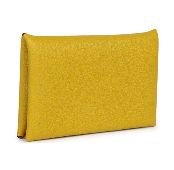 Hermès Calvi Card Holder Cumin Verso Chevre Mysore Palladium Hardware