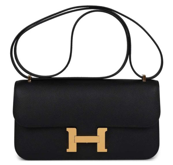 Hermès Constance Elan Black Epsom Gold Hardware