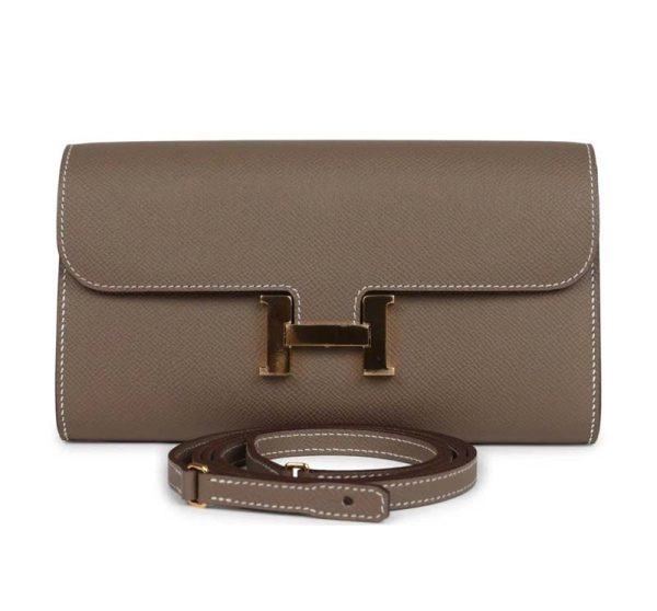 Hermès Constance Wallet To Go Etoupe Epsom Gold Hardware