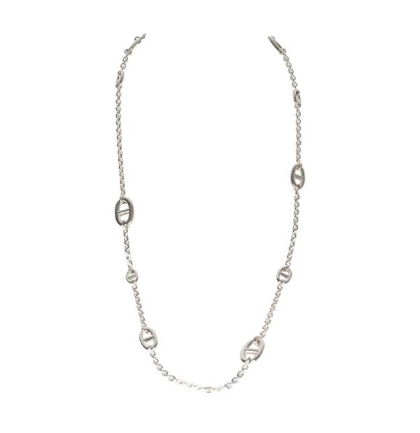 Hermès Farandole Rope Necklace 80cm Sterling Silver Hardware