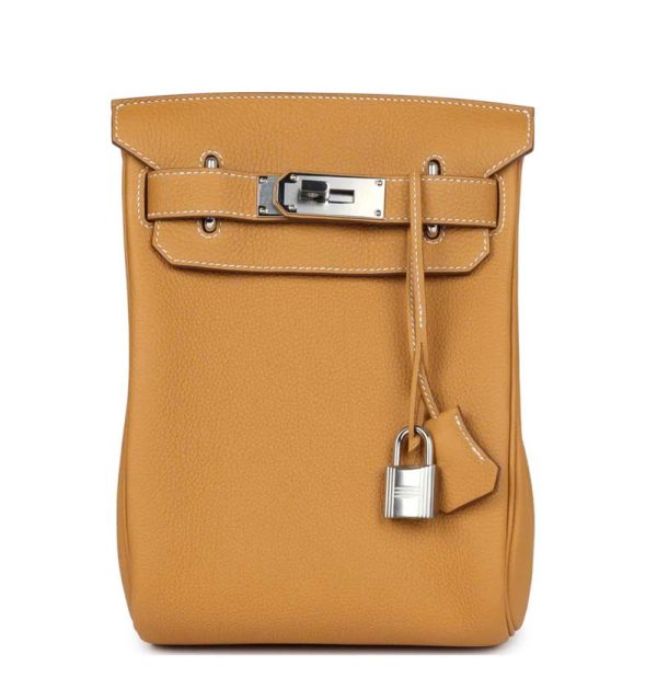 Hermès Hac A Dos PM Naturel Sable Togo Palladium Hardware