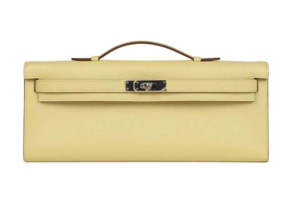 Hermès Kelly Cut Jaune Poussin Epsom Palladium Hardware