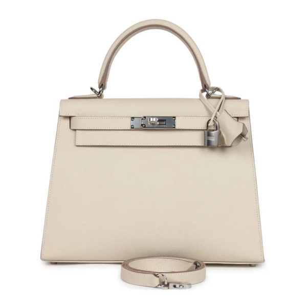 Hermès Kelly Sellier 28 Craie Epsom Palladium Hardware