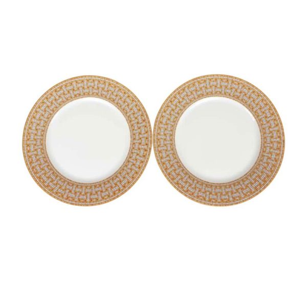 Hermès Mosaique Au 24 Gold Dinner Plate Set