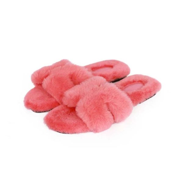 Hermès Oran Sandals Rose Du Désert Woolskin 37