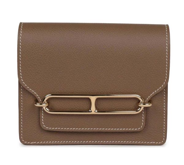 Hermès Roulis Slim Wallet Etoupe Evercolor Gold Hardware